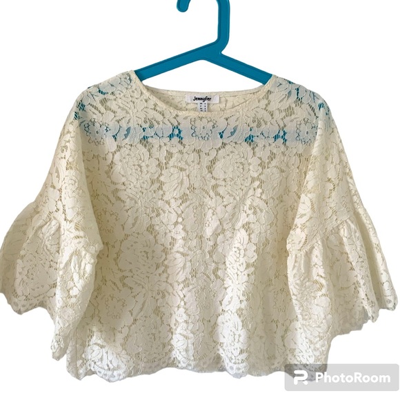 Oversized hollowed-out lace blouse size S - Picture 1 of 4